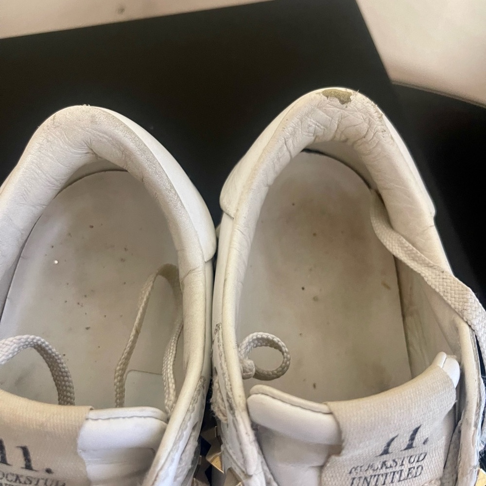Valentino Garavani White Leather Studded Sneakers - Picture 8 of 10